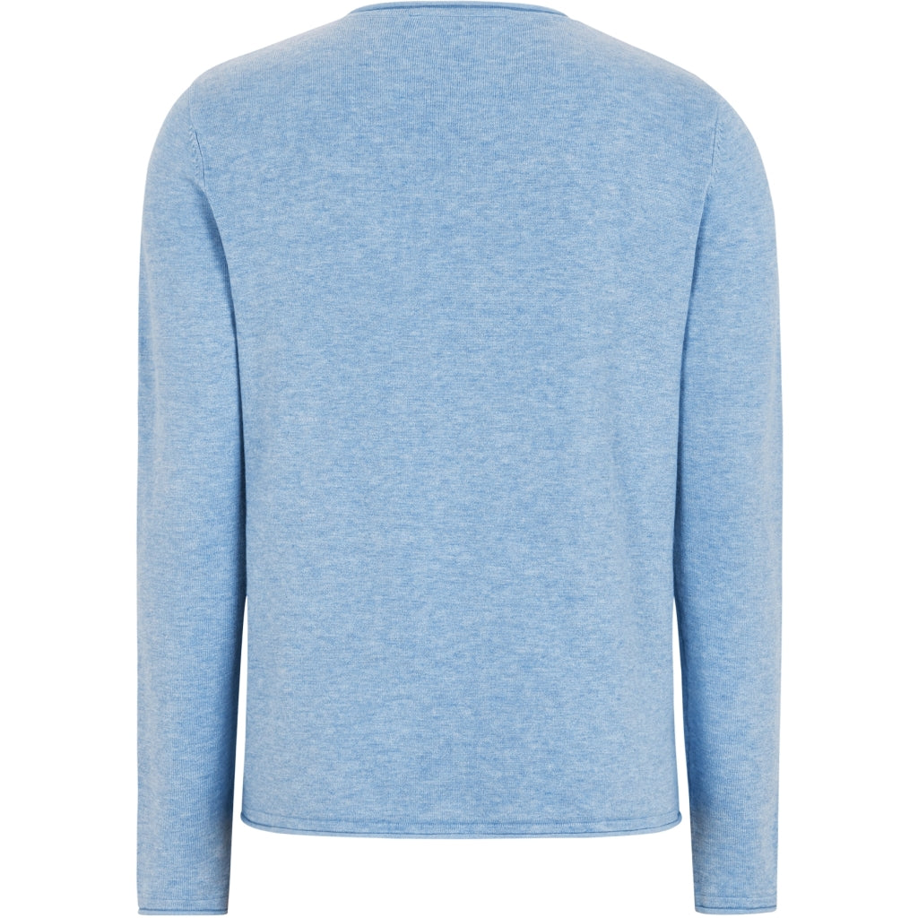 Beställningsvara: SOFT REBELS MARLA Tröja O-ringad stickad rullad kant Ljusblå/Windsurfer Melange SR219-208