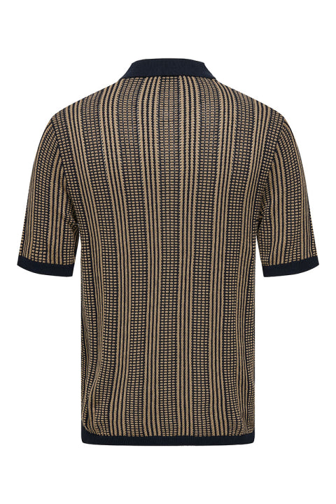 ONLY & SONS KETIL Stickad Piké Dark Sapphire / White 22033563