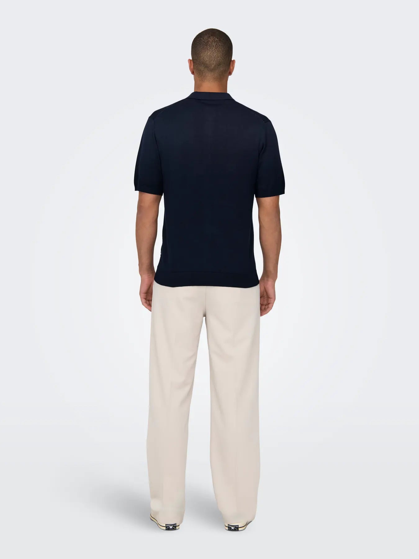 ONLY & SONS WYLER Zip T-shirt Dark Navy