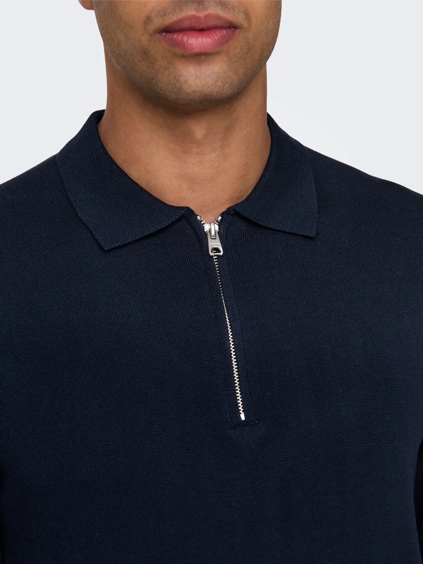 ONLY & SONS WYLER Zip T-shirt Dark Navy