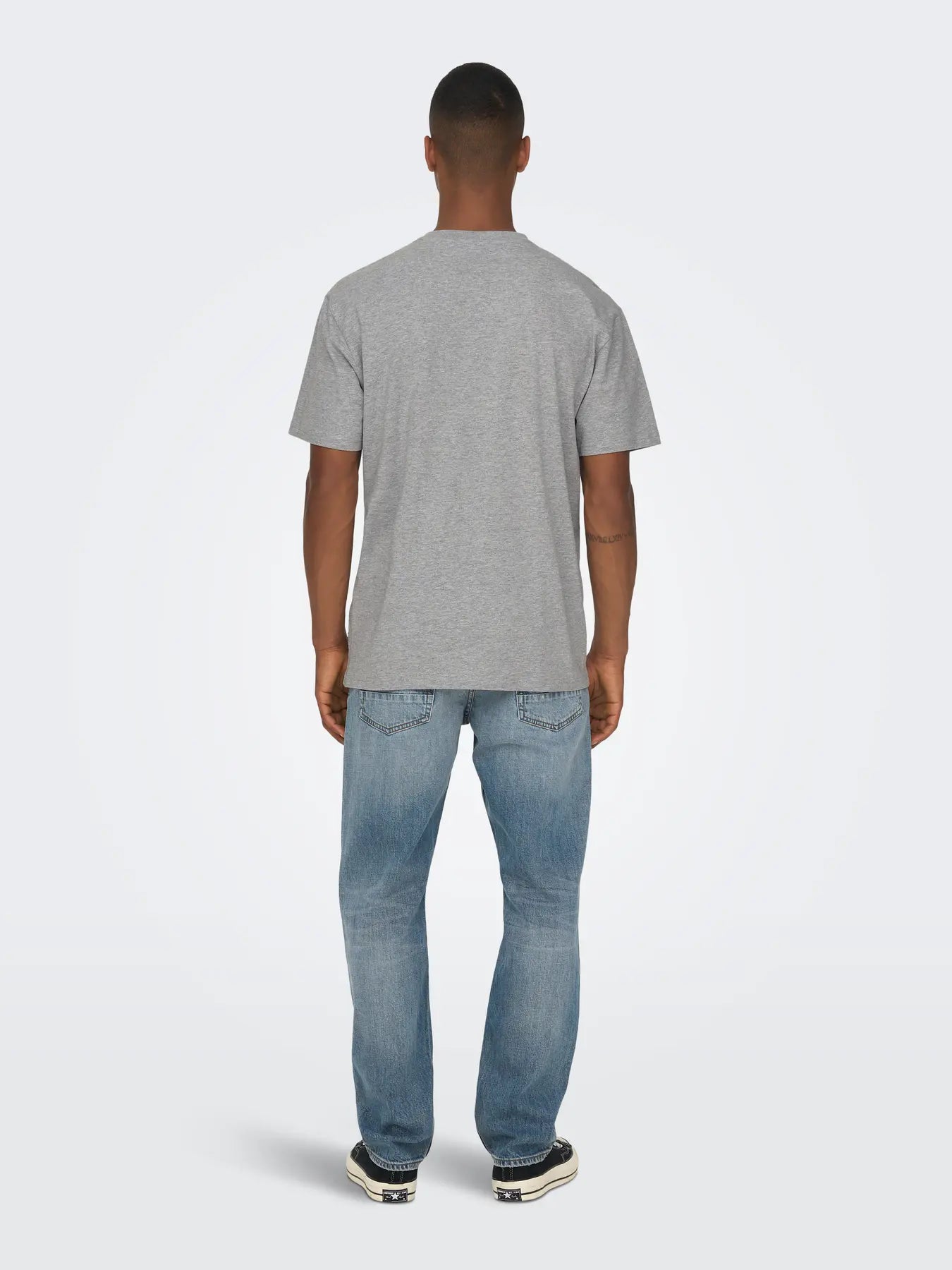 ONLY & SONS FRED T-shirt Light Grey Melange