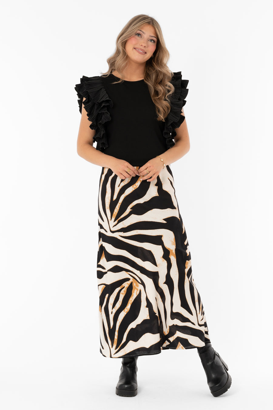 Beställningsvara CAPRI COLLECTION BEA Kjol Zebra Elfenben/Svart