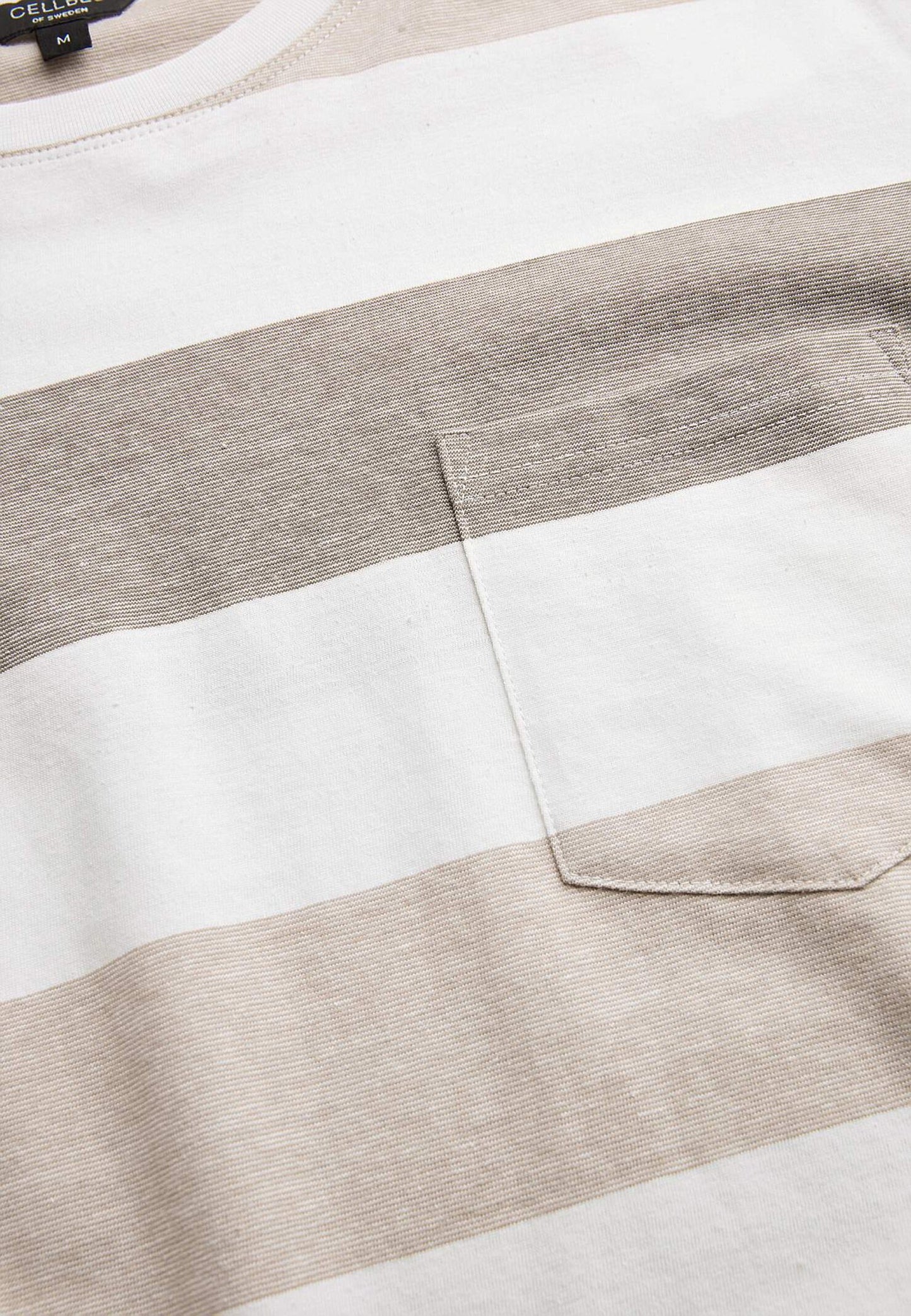 CELLBES JOHANNES Beige T-shirt med breda ränder Beige/Randig