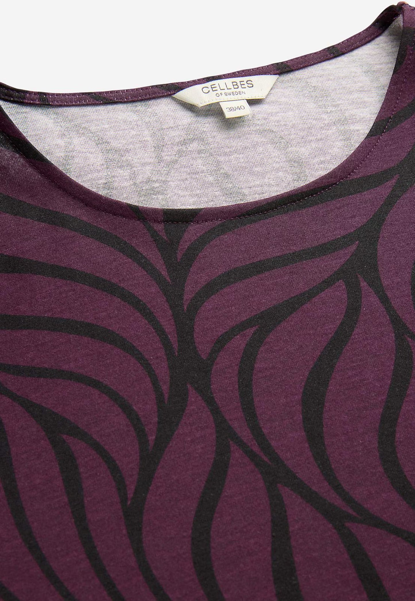 CELLBES Trikåtunika med fickor Lila/Mönstrad 700641