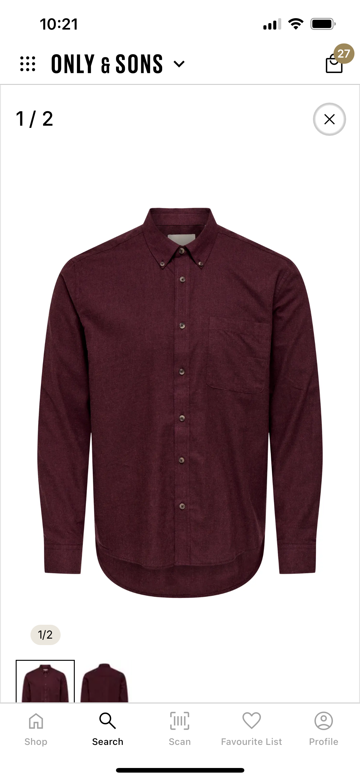 Only&Sons Jupiter Regular Vinröd produkt nr 22037776