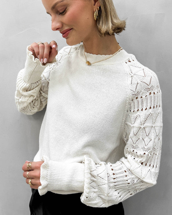 ONLY MIRIAM Stickad Topp Pumice Stone