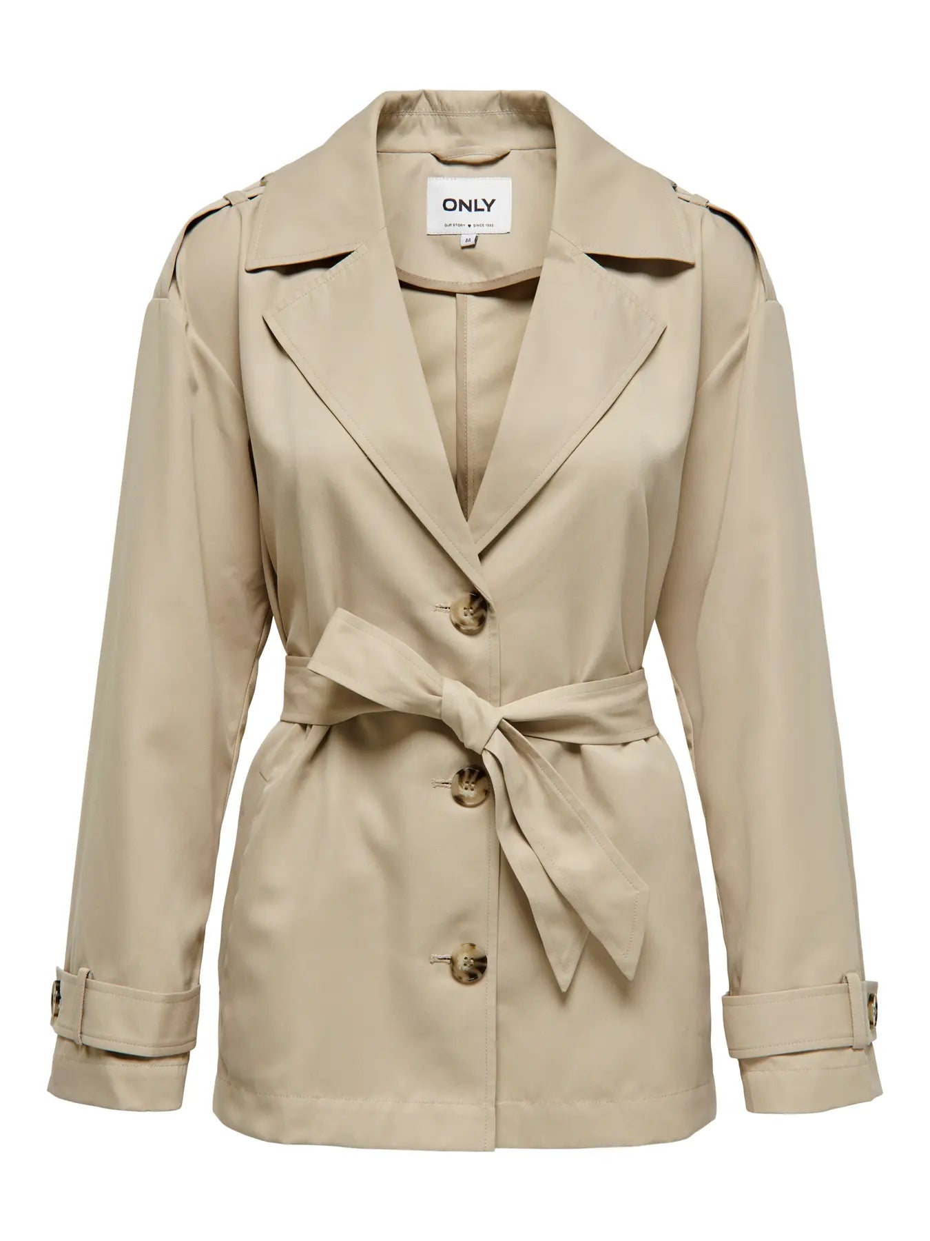 ONLY LINE Kort Trenchcoat Humus