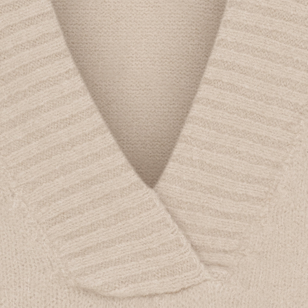 MARTA DU CHATEAU LILA Stickad väst Beige KN8038