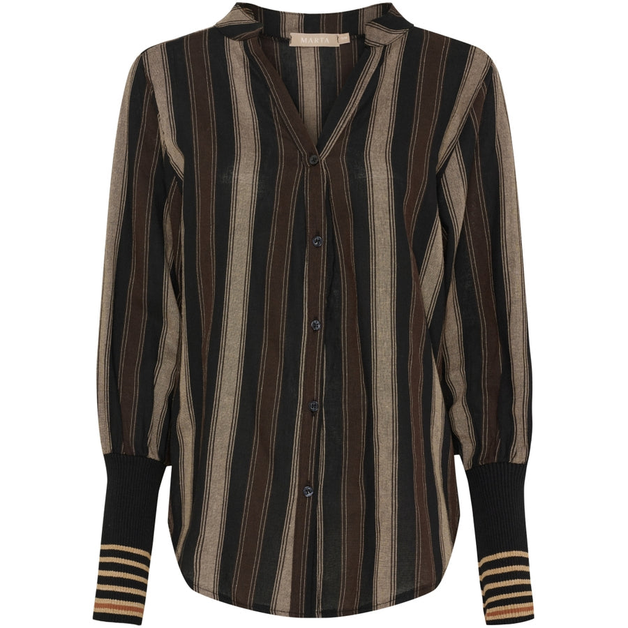 Marta du Chateau dam skjorta MdcPeyton 25161 - Black/Camello2