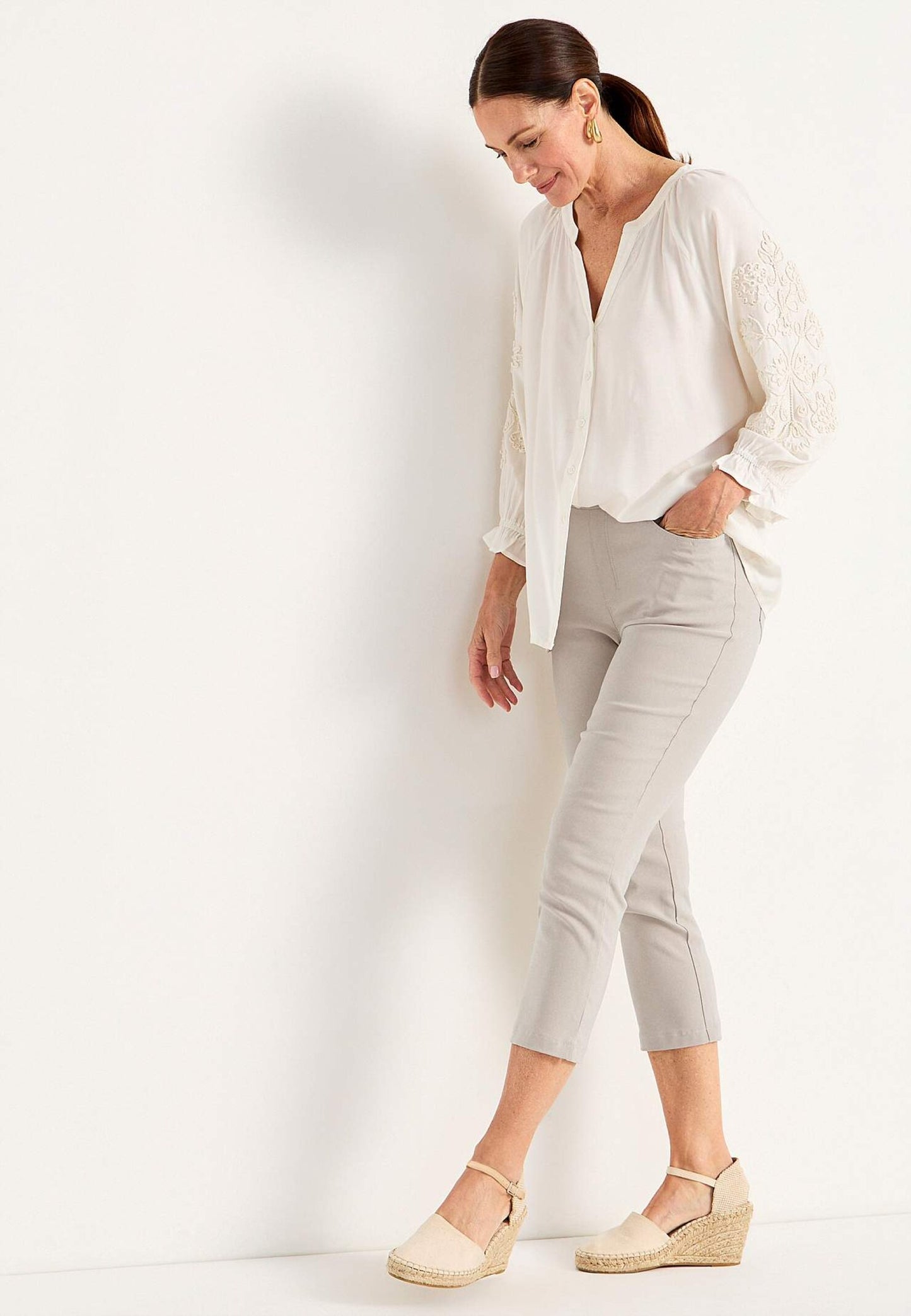 CELLBES Superskön capribyxa Beige