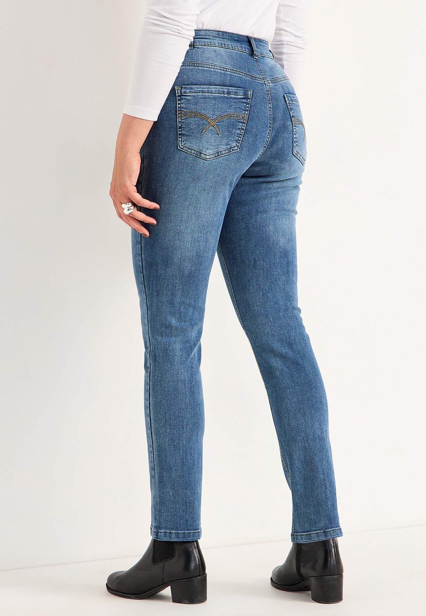 CELLBES Ljusblå Jeans med resår i sidorna