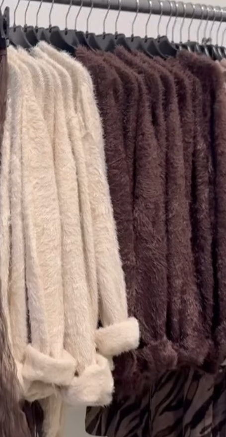 Cosy House Lurvig tröja Brun