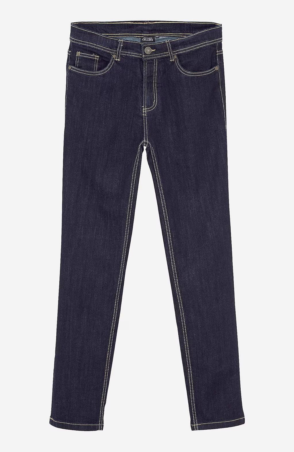 CELLBES SAMUEL Raka jeans med stretch Dark Blue Denim