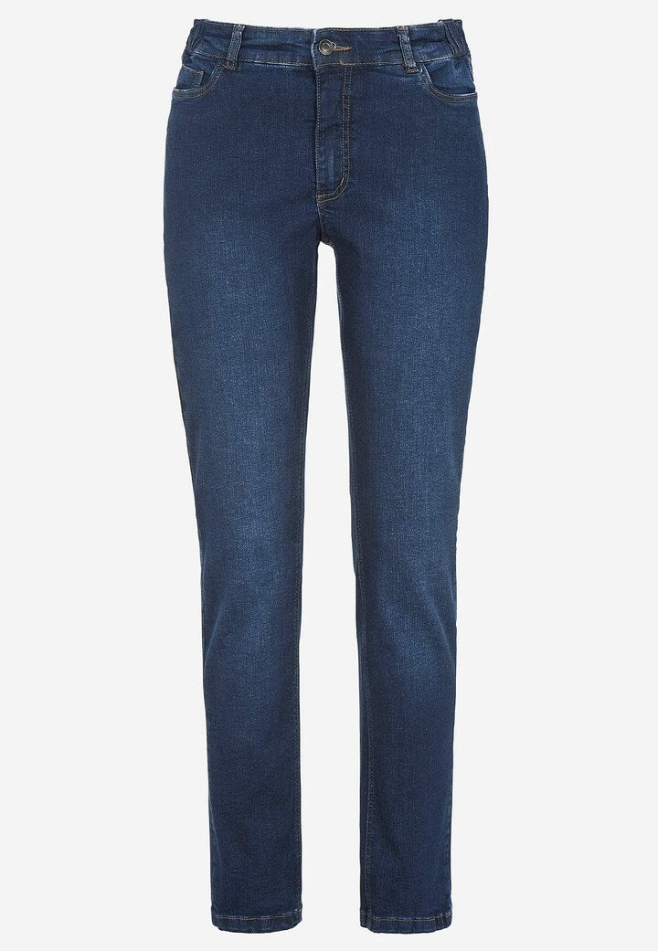CELLBES ELSA Mörkblå Jeans med resår i sidorna