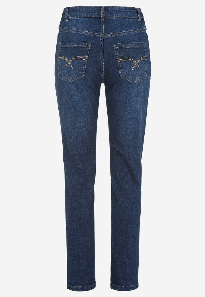 CELLBES ELSA Mörkblå Jeans med resår i sidorna
