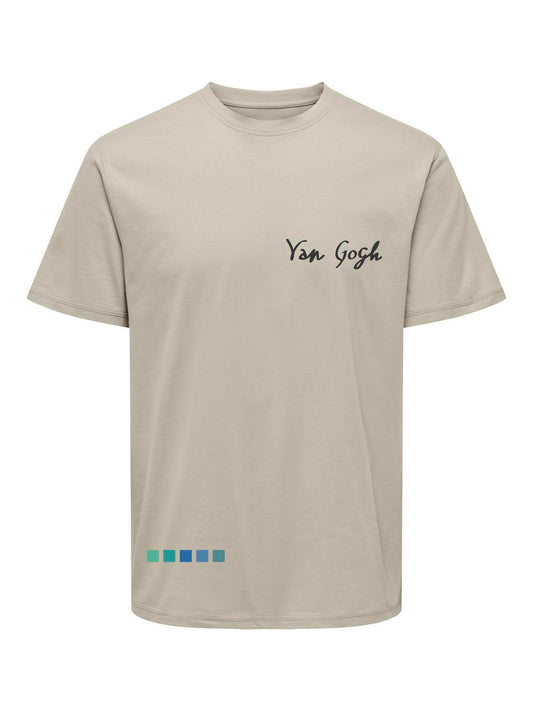 ONLY & SONS VAN GOGH T-shirt Grått / Silver Lining