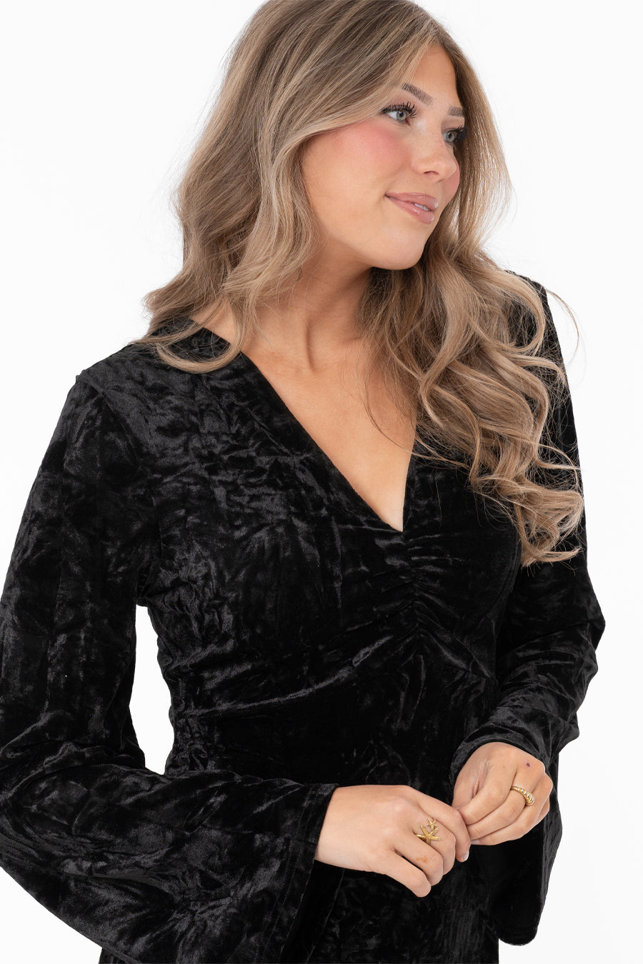Capri Collection VALERIE Sammets Klänning Svart