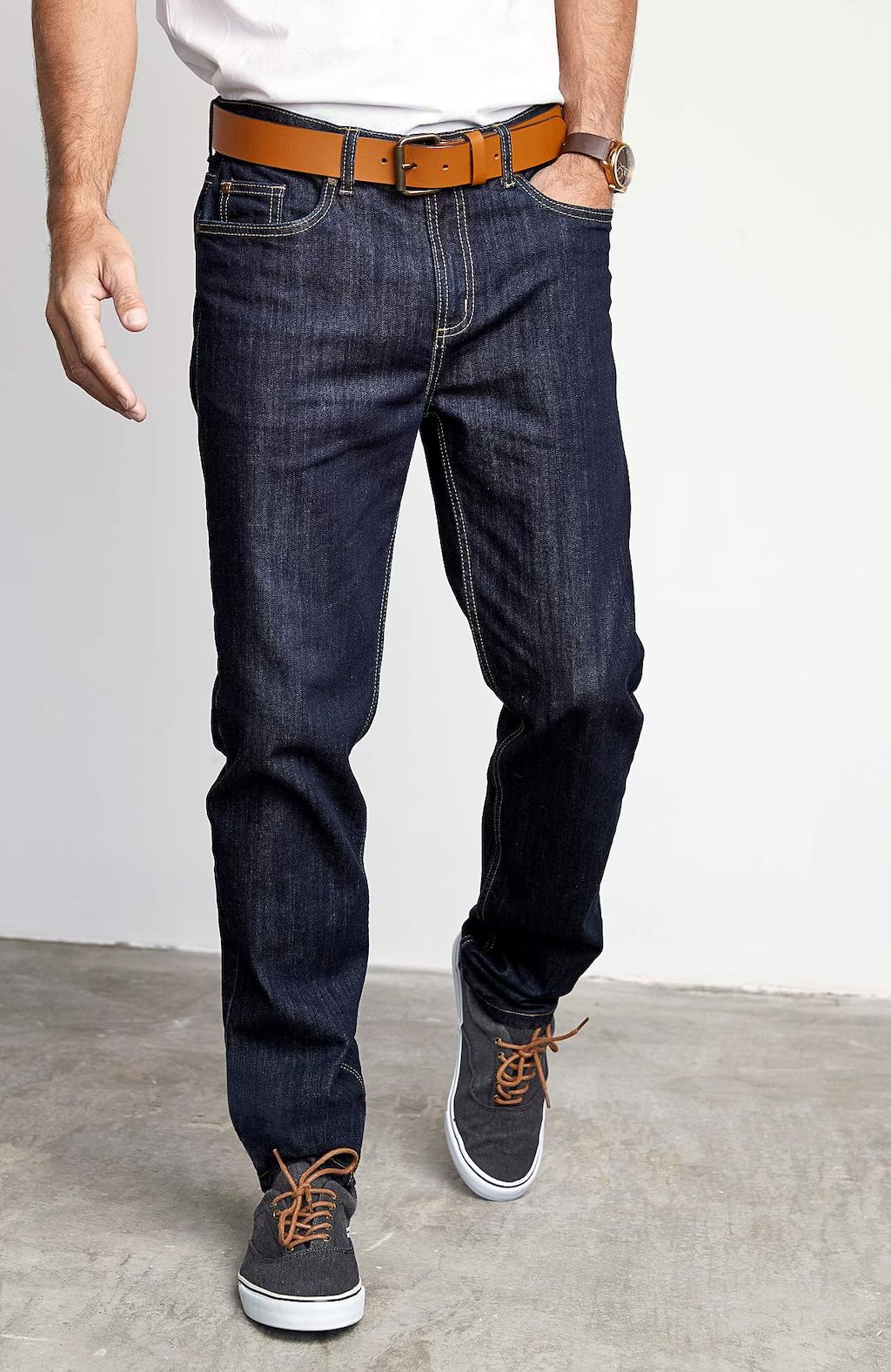 CELLBES SAMUEL Raka jeans med stretch Dark Blue Denim