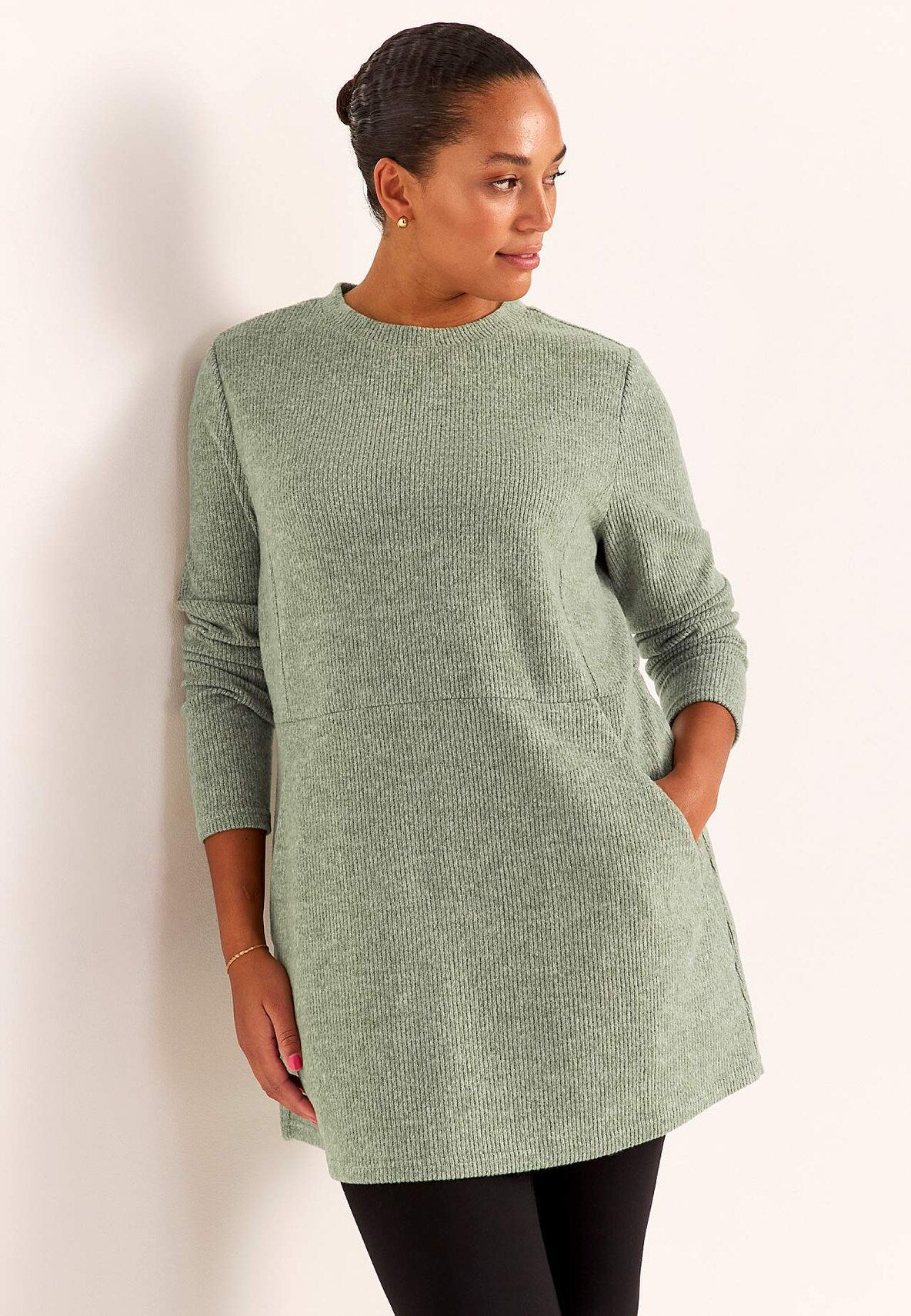 Cellbes Tunika 701007 Beata Khaki grön melange