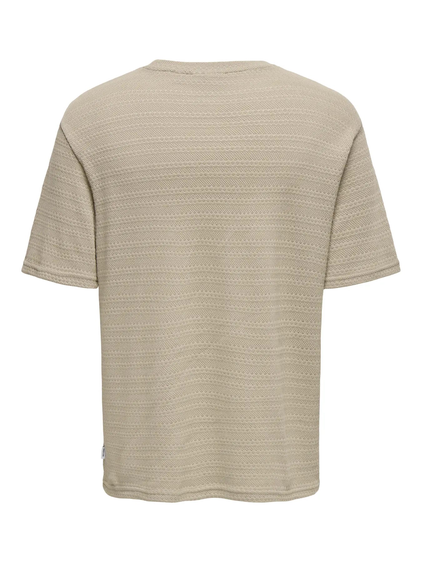 ONLY & SONS GIVO Strukturstickad T-shirt Beige / String