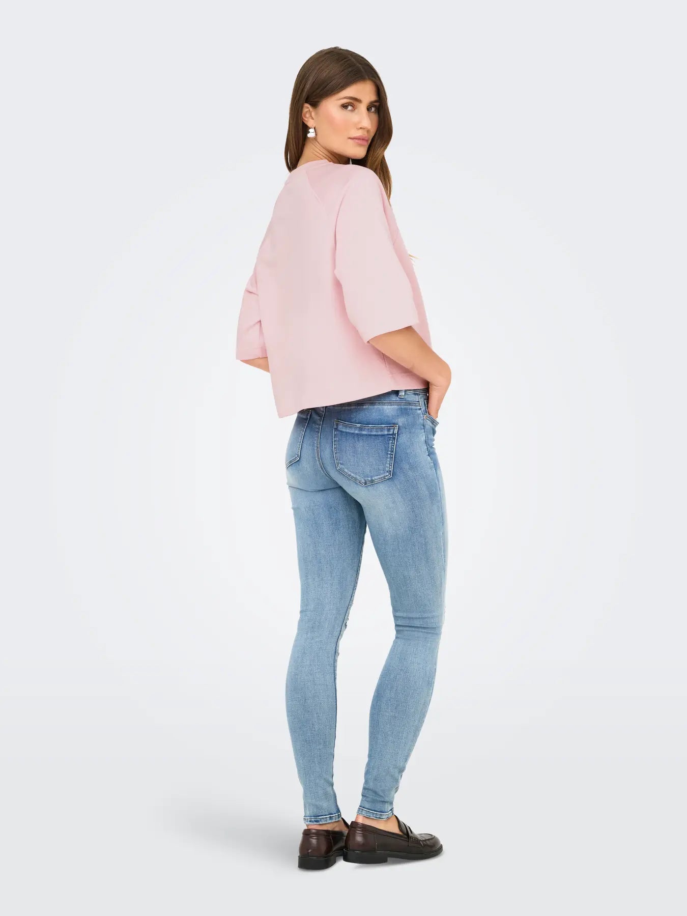 ONLY DASIE 2/4 O-neck, raglan T-shirt Chalk Pink