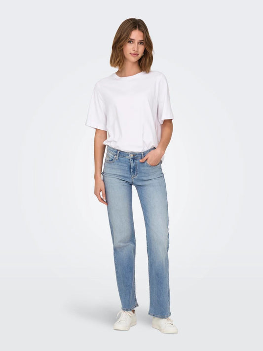 ONLY jeans BLUSH Rak passform Medelhög midja