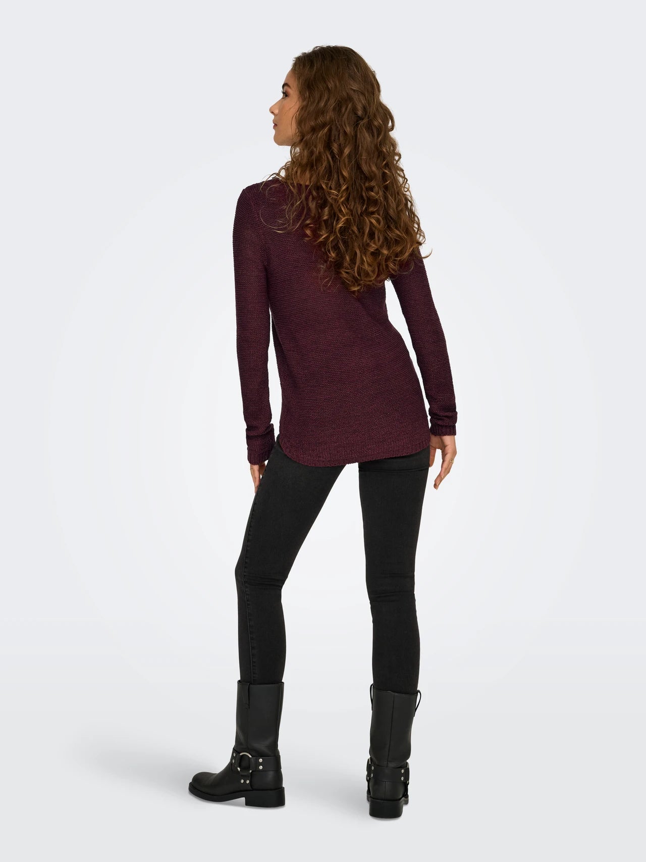 ONLY GEENA Stickad tröja Lila/Cabernet 15113356