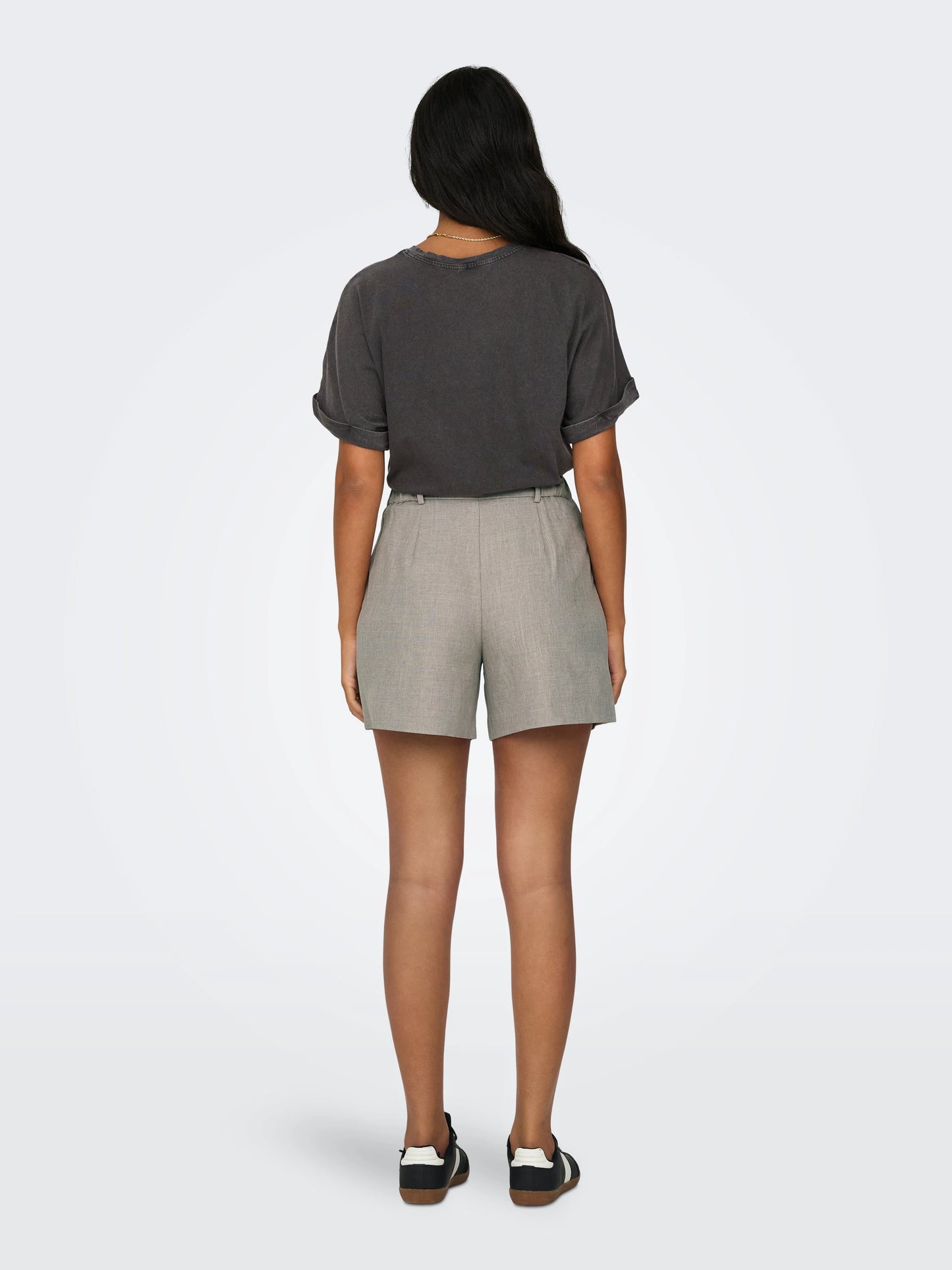 ONLY LINDA Shorts Grå Hög midja Vida ben