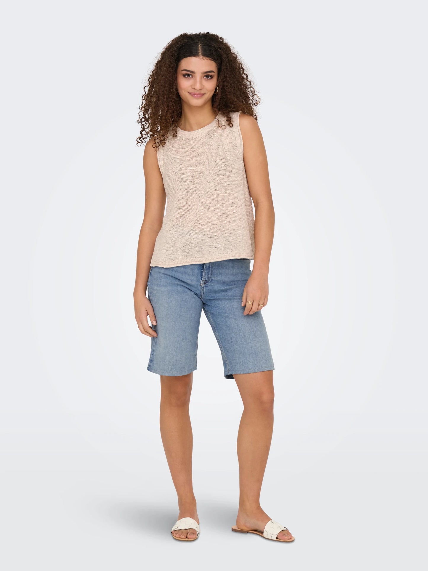 ONLY MADISON Denimshorts Hög midja Normal passform Blått / Light Blue Denim