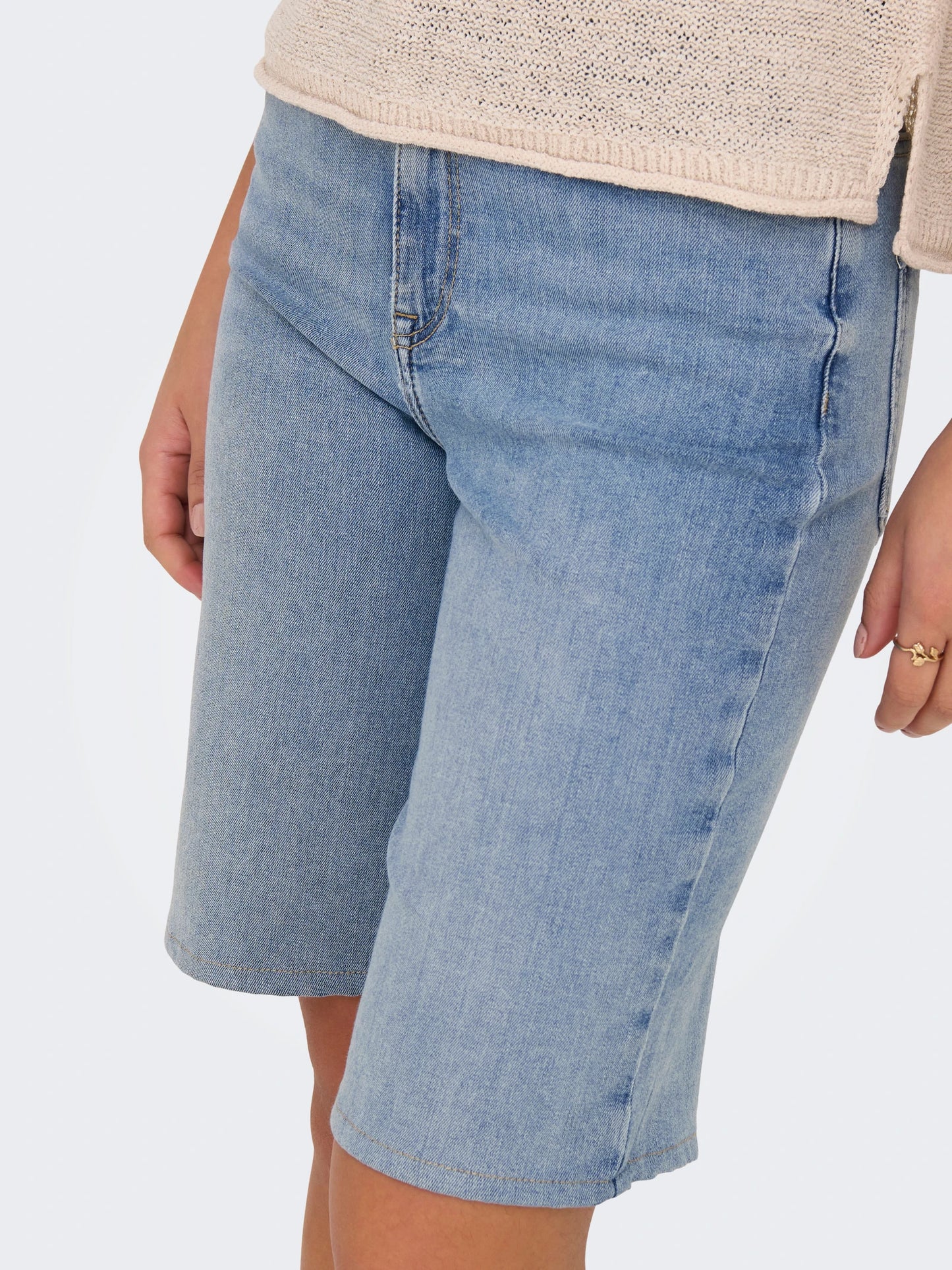 ONLY MADISON Denimshorts Hög midja Normal passform Blått / Light Blue Denim