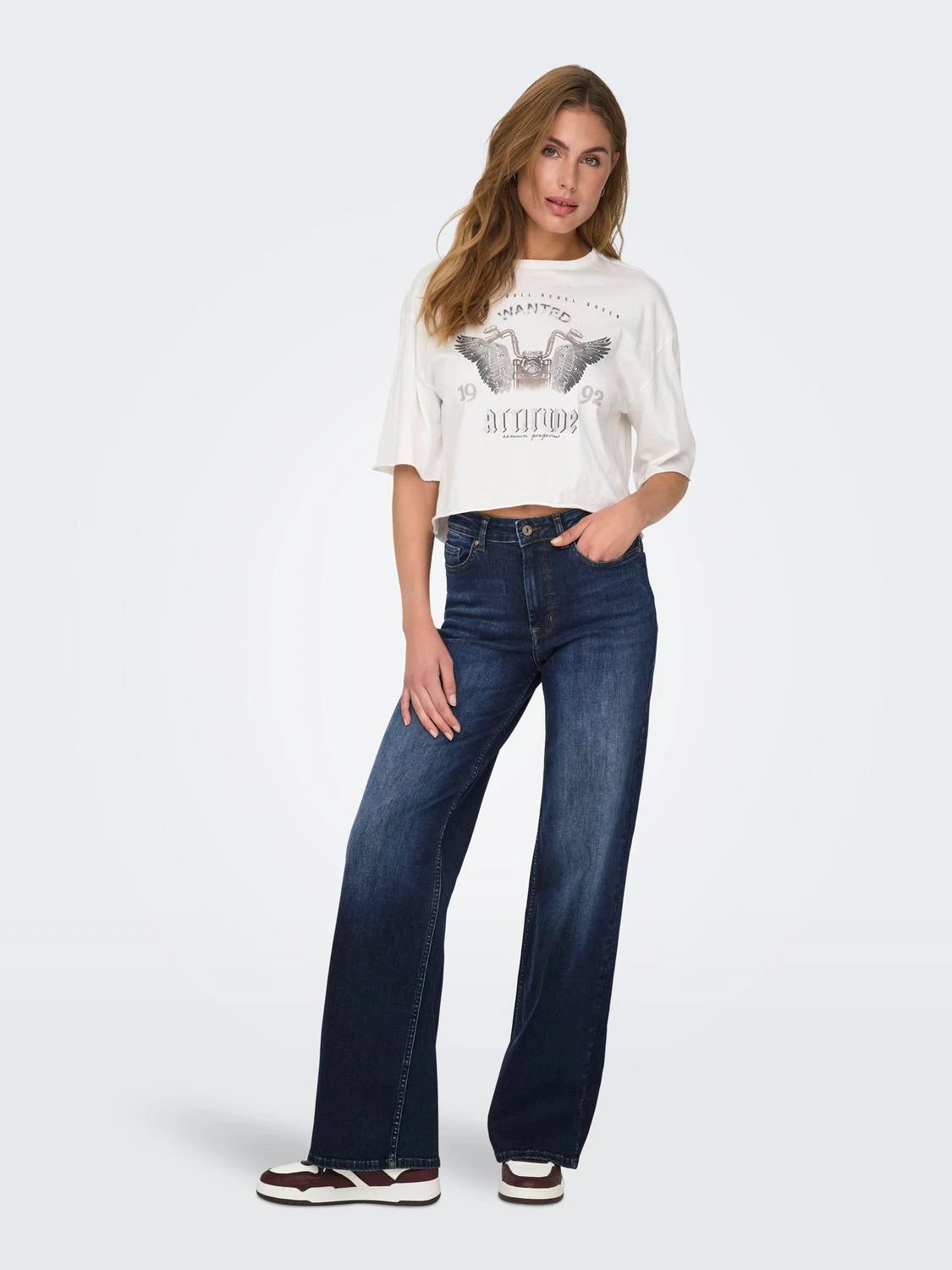 ONLY Jeans MADISON Hög midja Vida ben