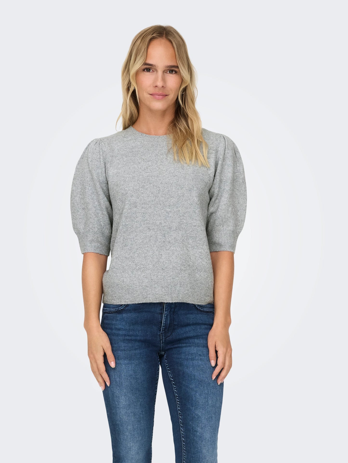 ONLY RICA Stickad tröja Light Grey Melange