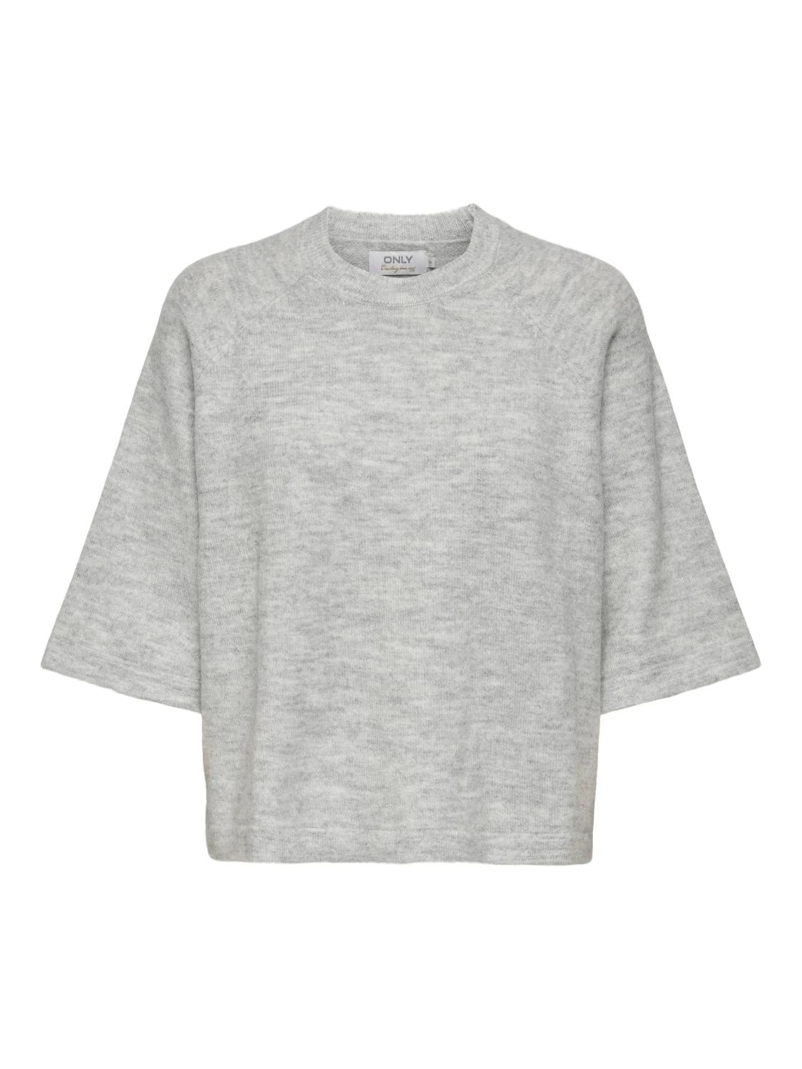 ONLY SIMONI Stickad tröja Light Grey Melange