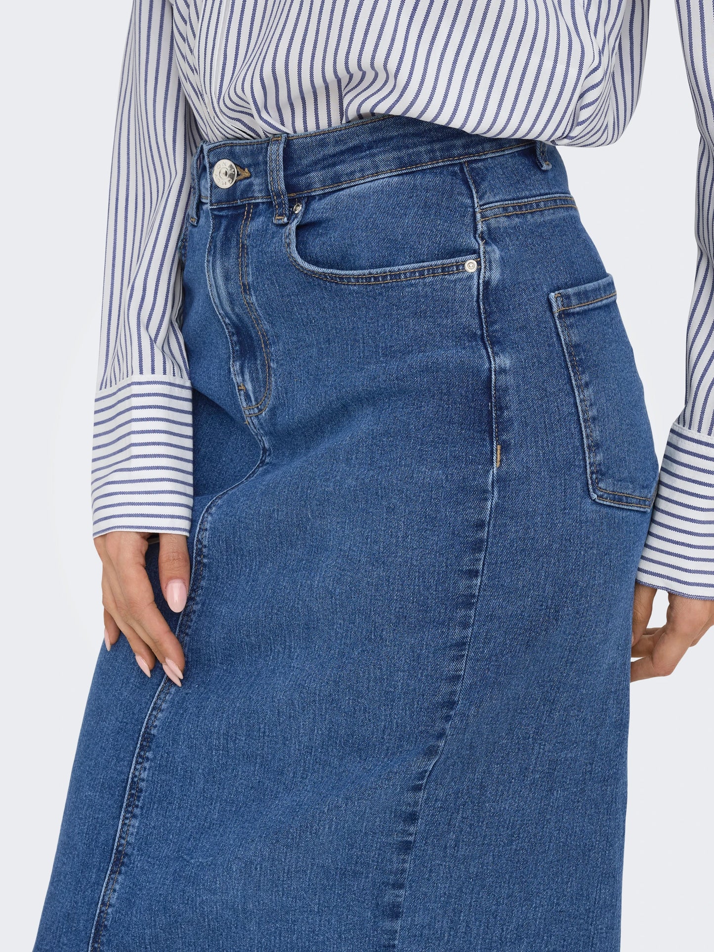 ONLY WONDER Midi Jeanskjol Medium Blue Denim