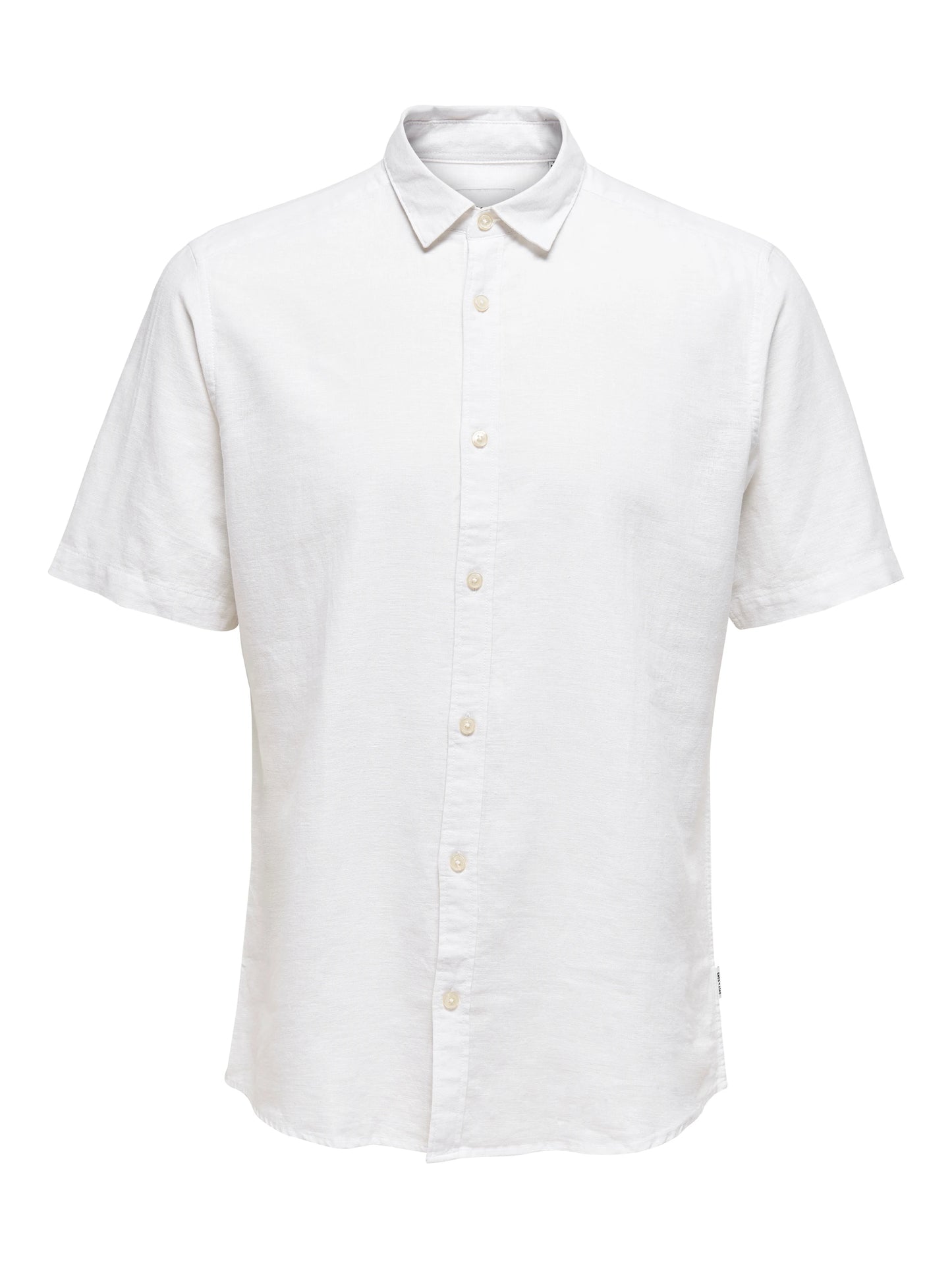 ONLY & SONS CAIDEN Linne Skjorta Kort Ärm Vit