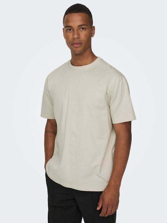 ONLY & SONS FRED T-shirt Beige/Silver Lining