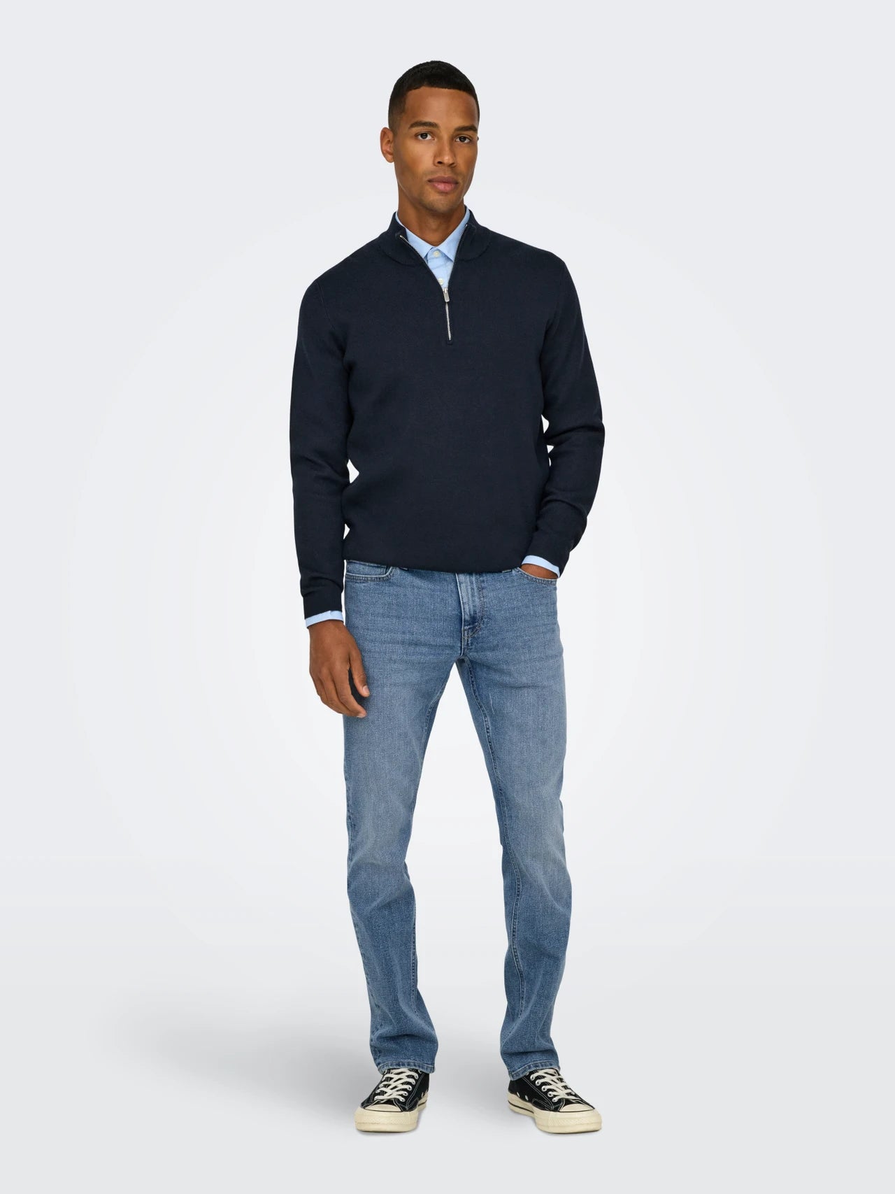 ONLY & SOONS LOOM Jeans Light Blue Denim Låg midja Normal passform