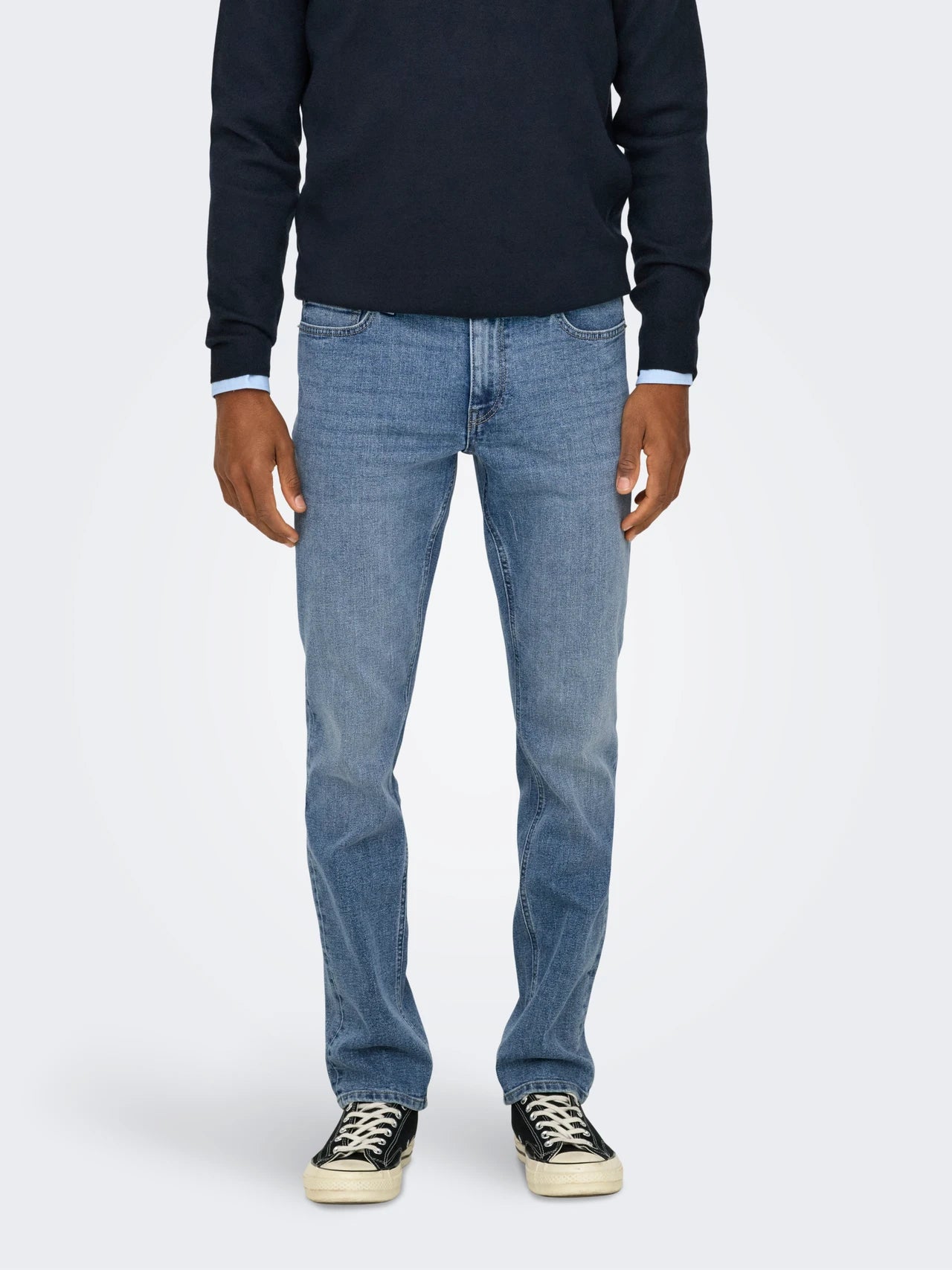 ONLY & SOONS LOOM Jeans Light Blue Denim Låg midja Normal passform