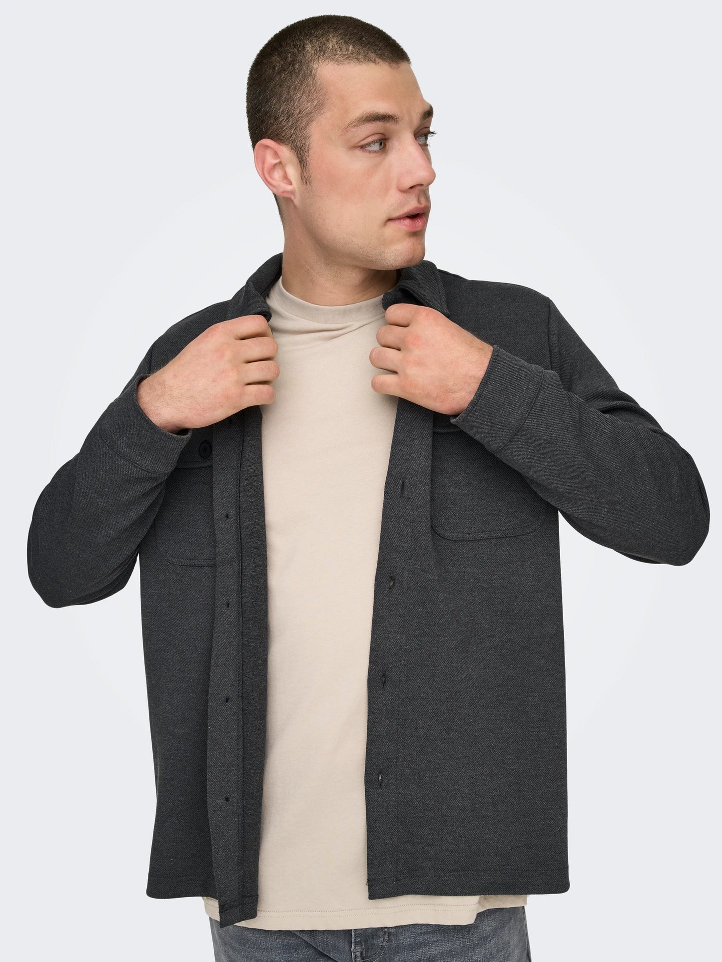 ONLY & SONS NEW KODYL Skjorta Dark Grey Melange
