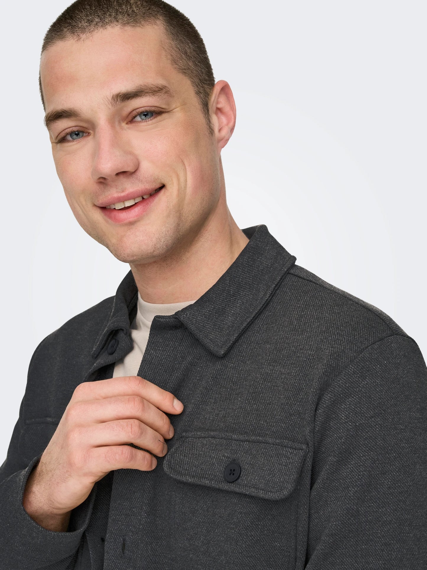 ONLY & SONS NEW KODYL Skjorta Dark Grey Melange