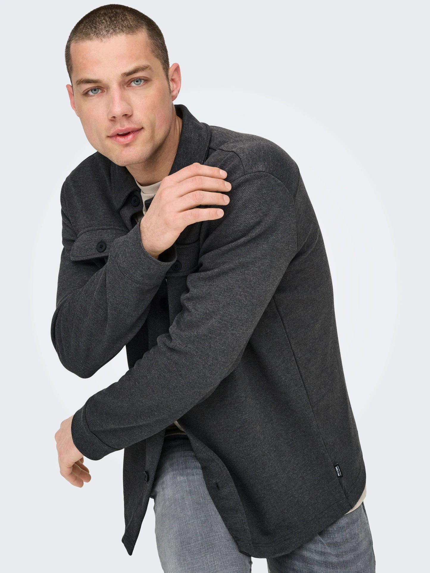 ONLY & SONS NEW KODYL Skjorta Dark Grey Melange