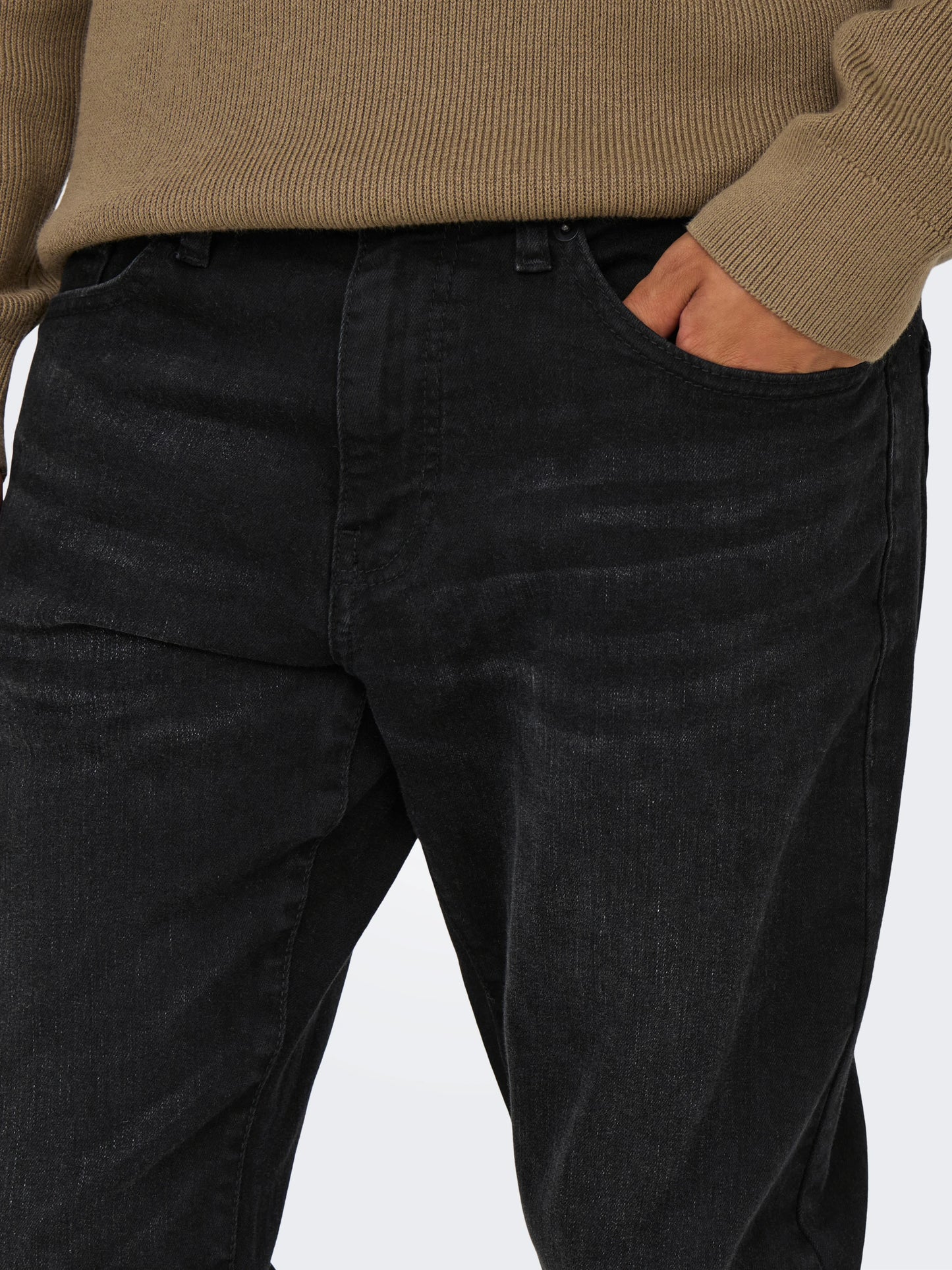 ONLY & SONS WEFT Jeans Svarta Medelhög midja Normal passform
