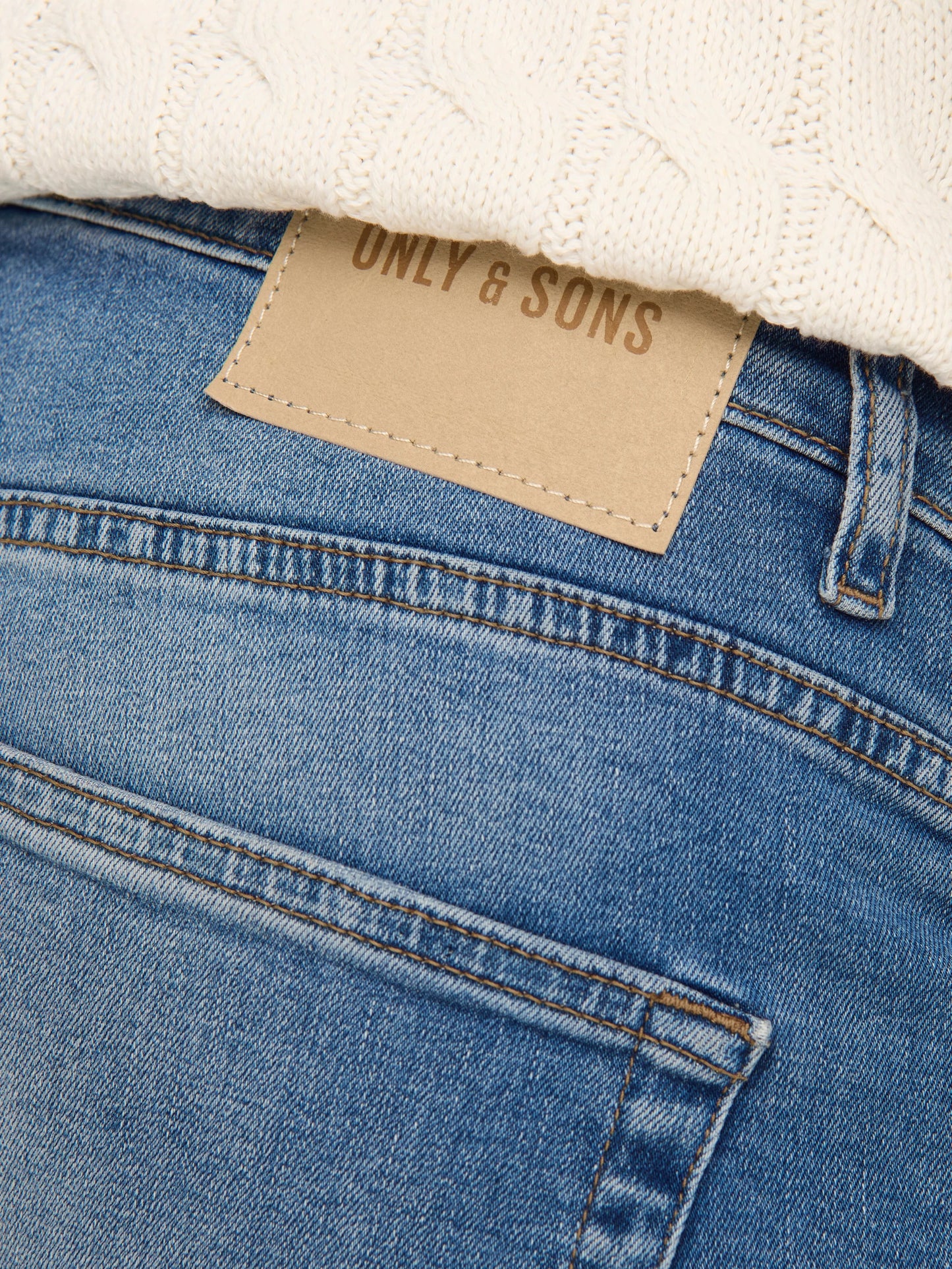 ONLY & SONS WEFT Jeans Light Medium Blue Denim Medelhög midja Normal passform