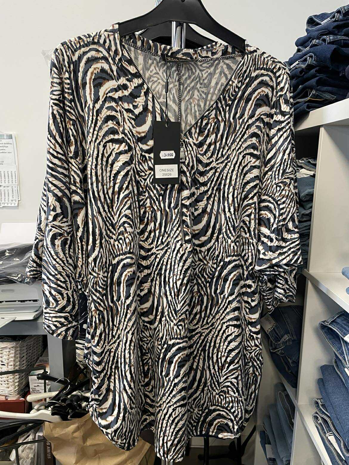 CARAMELLE Topp med zip Grey