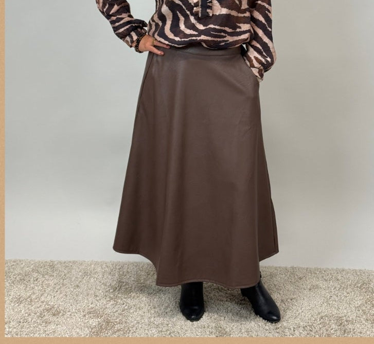 MIX BY HEART Vaxad Kjol Brun ALEXIA 320