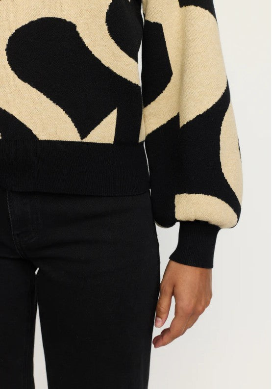 SOFT REBELS SIMA Scape Stickad Topp Svart