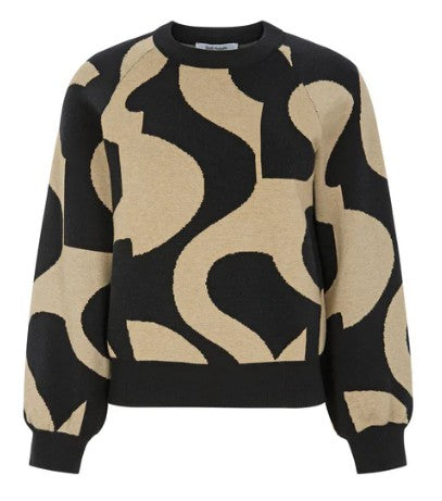 SOFT REBELS SIMA Scape Stickad Topp Svart
