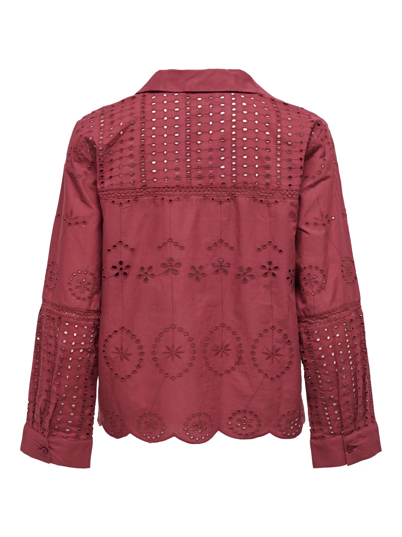 ONLY SURI Skjorta med broderier 7/8 ärm Ruby Wine