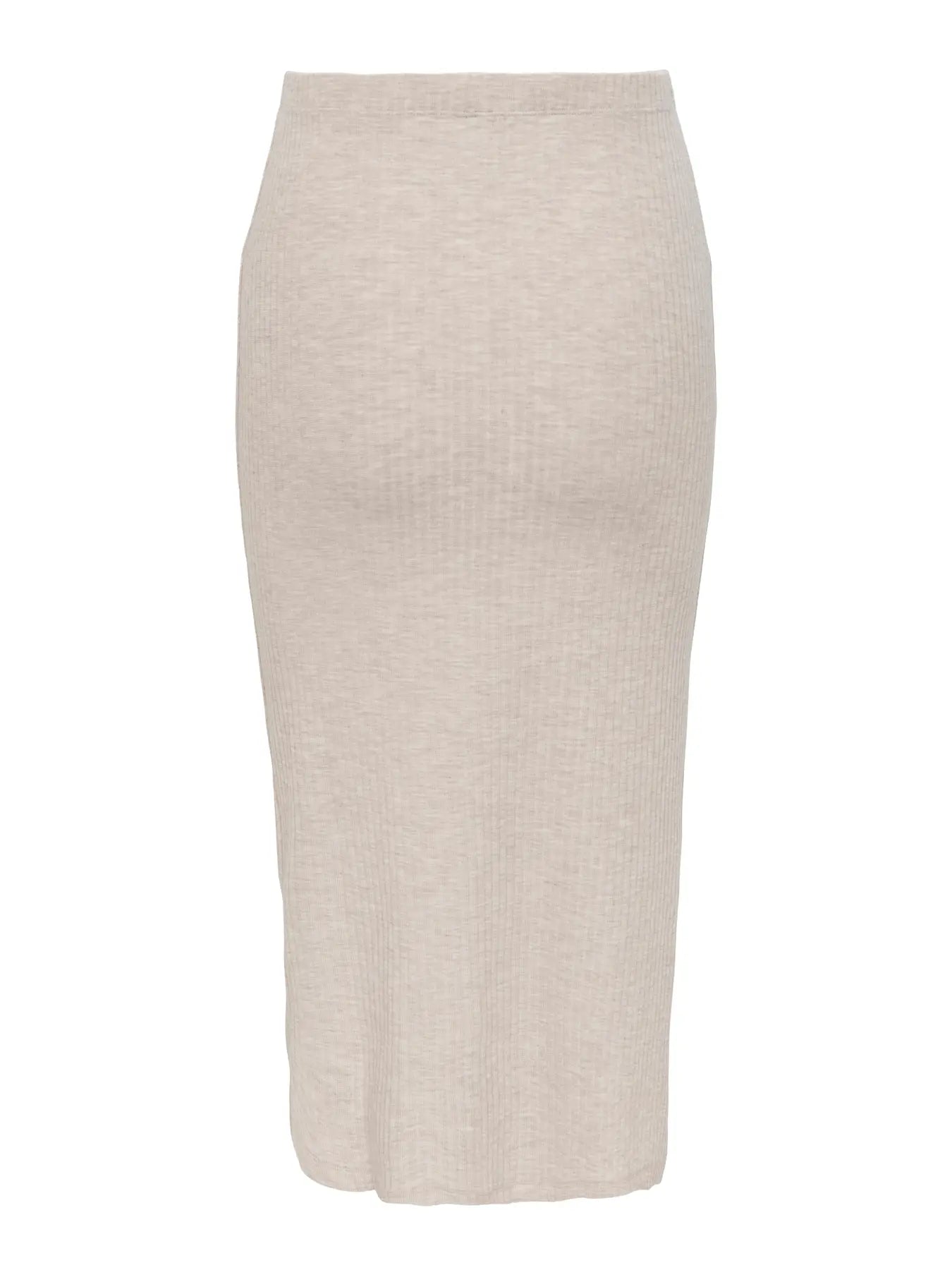ONLY EMMA Lång Trikåkjol med rynkdetalj och slits i sidan Beige / Pumice Stone