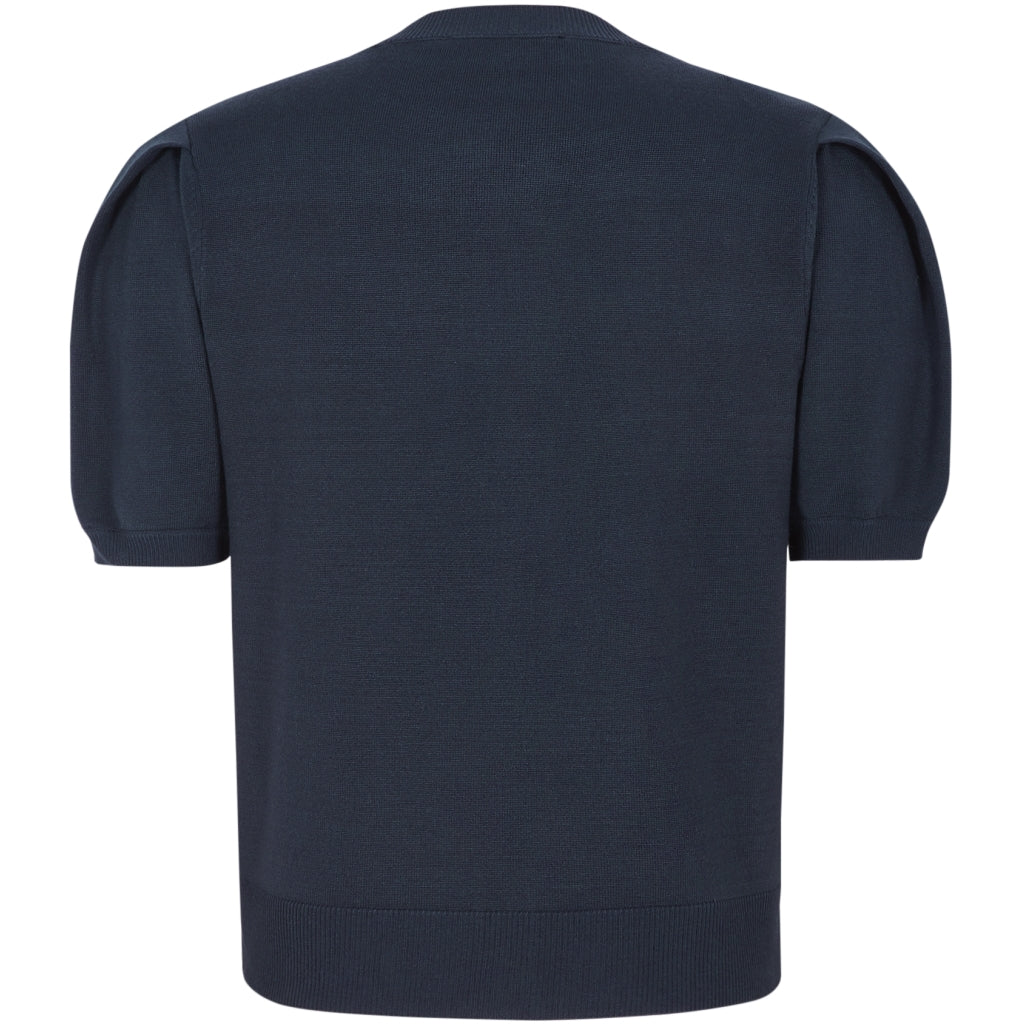 Beställningsvara: SOFT REBELS MARLA SS O-ringad Kofta Stickad Marin/Total Eclipse SR325-200